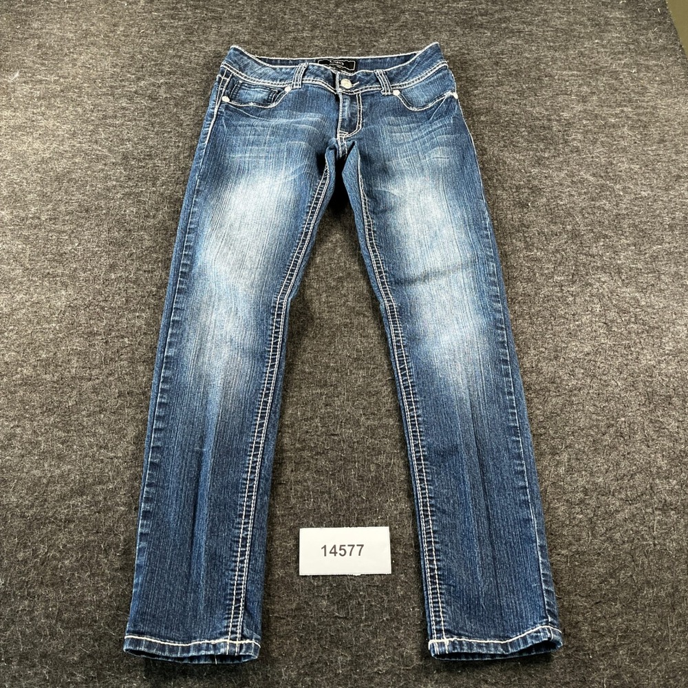 Cato Jeans Womens 6 Dark Blue Denim 5 Pockets Medium Wash Straight Leg Outdoor